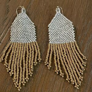 Noonday Collection Azores Silver and Gold Beaded Earrings